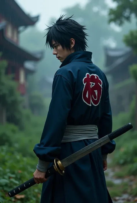 dark fantasy,sasuke uchiha live action,Kento Yamazaki&#39;s real life,sharingan 3 tomoe,konoha, holding sword