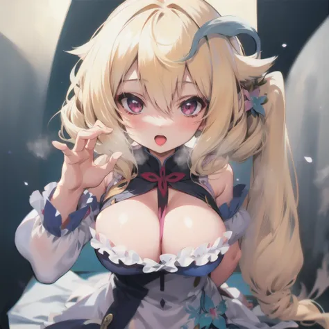 blonde，Double tail，Female ghost，loli，Large Breasts