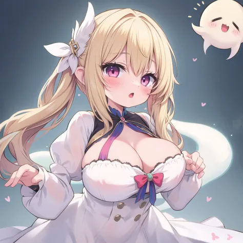 blonde，Double tail，Female ghost，loli，Large Breasts