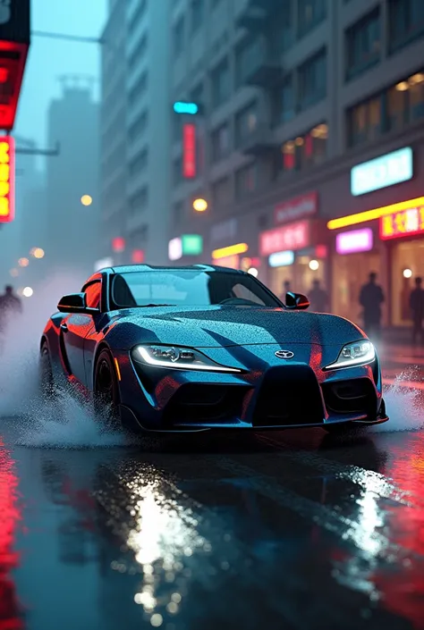 A supra car model at the monsoon in city road in (20k)