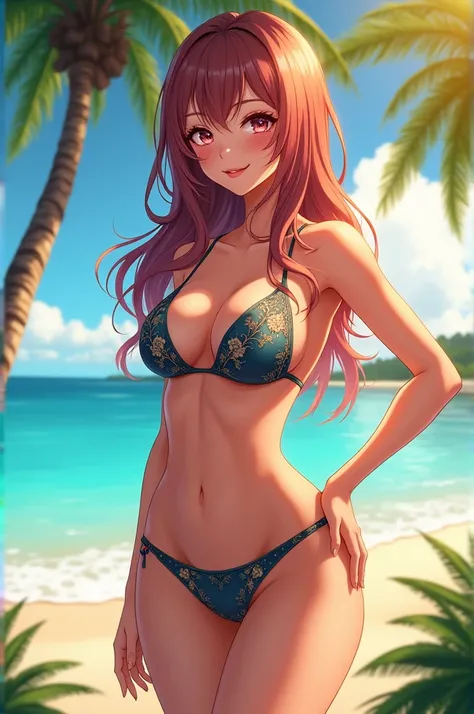 A sexy anime girl wearing a bikini