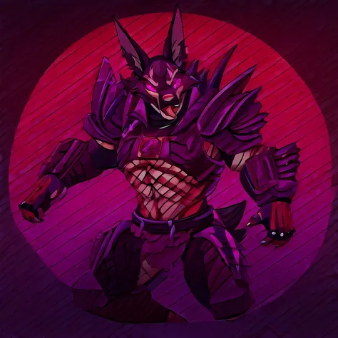 (masterpiece, best quality:1.2), vortex anubis hellhound, wolf, furry, helluva boss, hypnotized with glowing purple eyes, tongue...