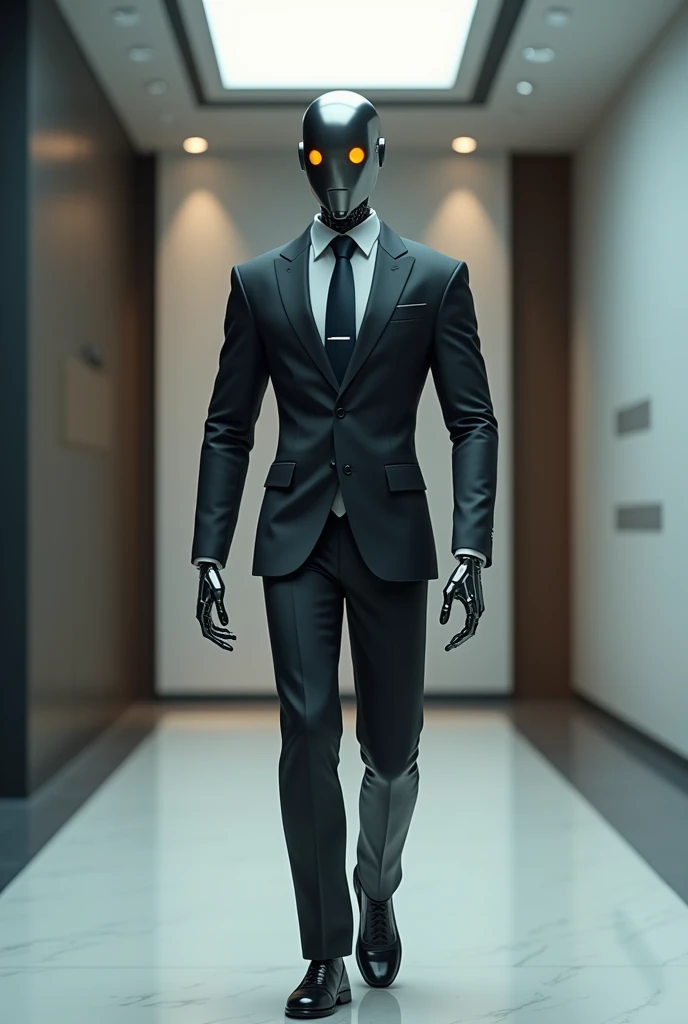 Create an animated robot in a suit 