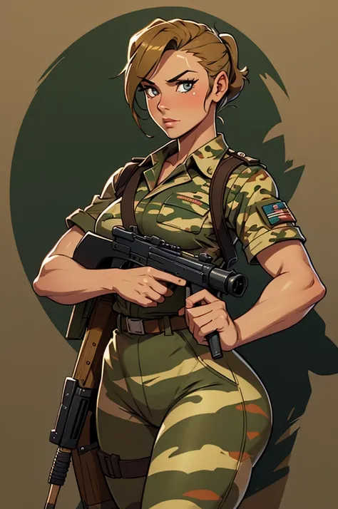 pin-up mercenary from the Rhodesian Bush War, Brushstroke camo