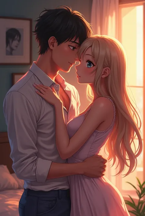  anime girl with long hair age 18 doing sex with a handsome boy