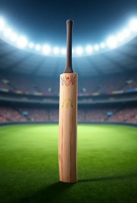 A new shiny cricket bat on stadium 