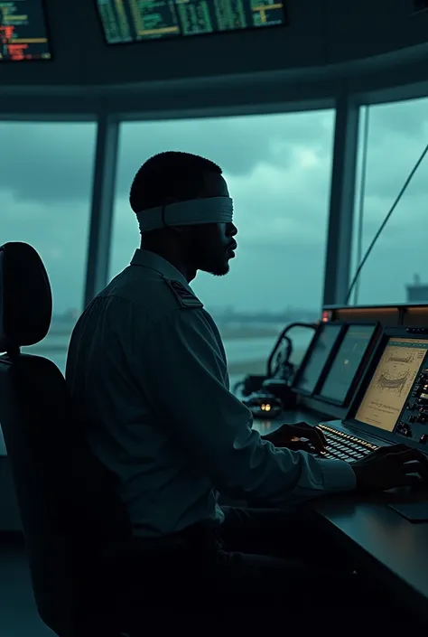 Black Blind Air Traffic Controller