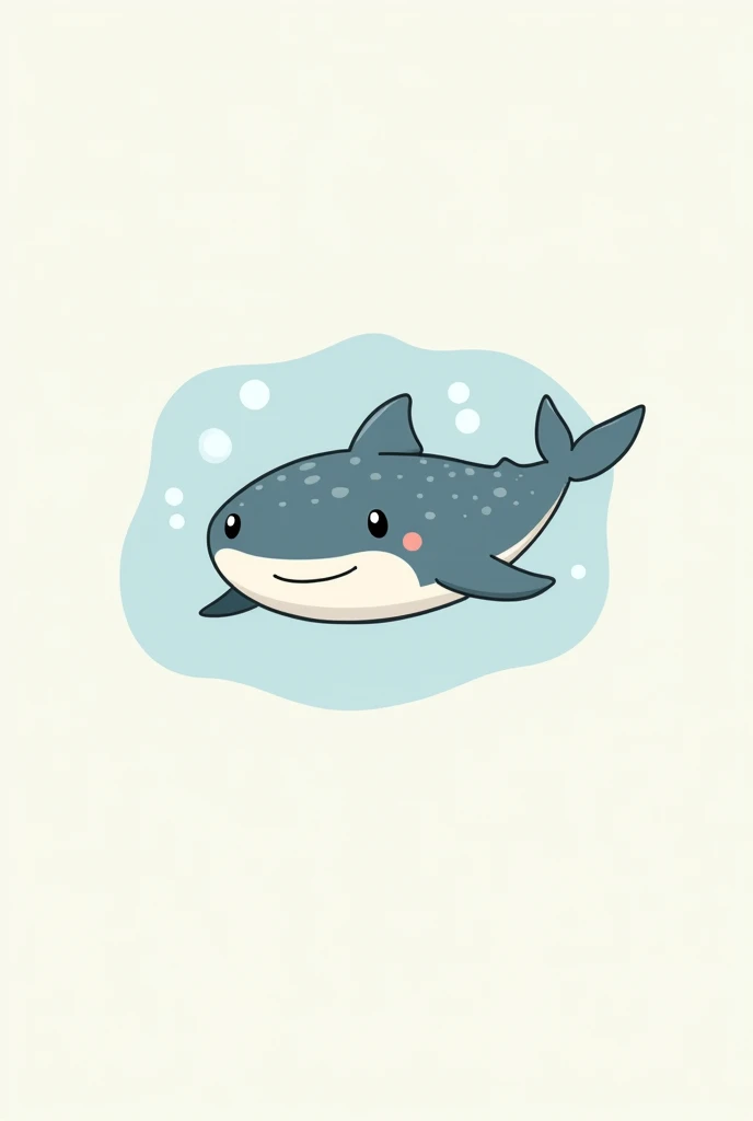 Generate a logo with the image of a chibi whale shark