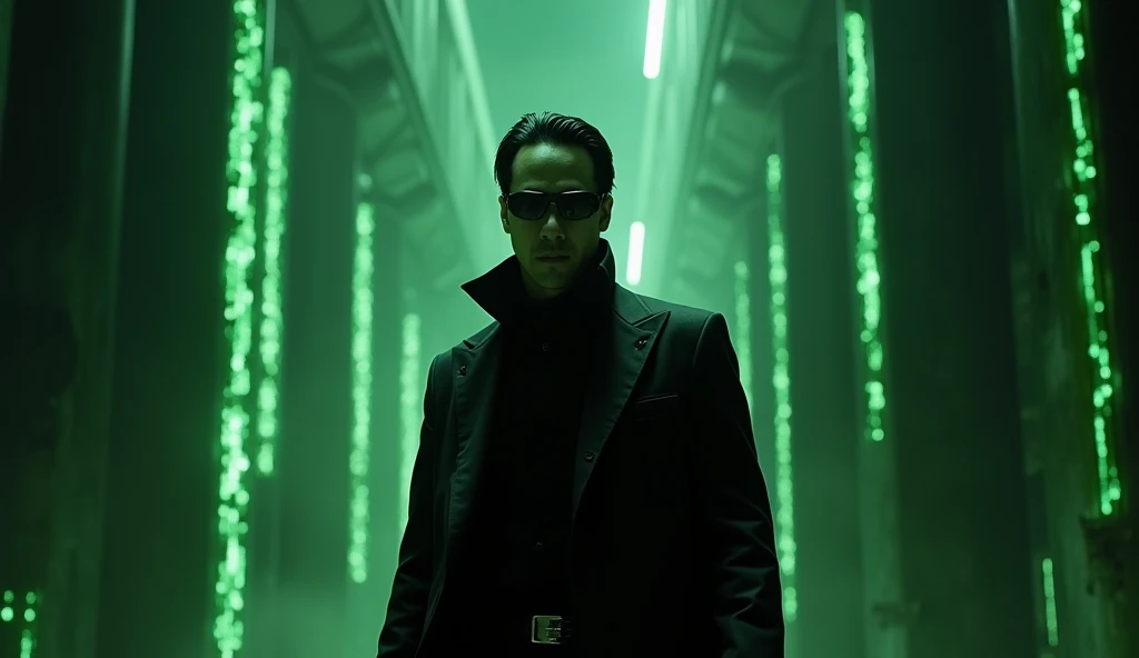 The Matrix，Keanu Levi，Movie Level，8k，Hyperrealism，Photography style，Movie special effects