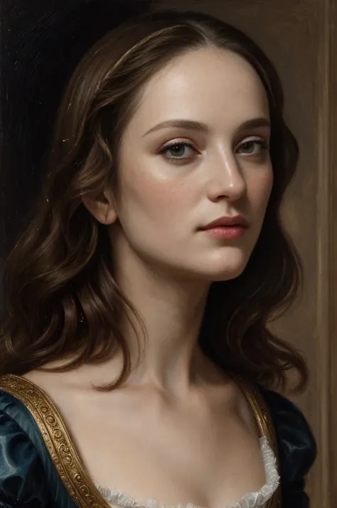 1 woman, art of Anthony van Dyck, oil painting, beautiful detailed eyes, beautiful detailed lips, extremely detailed face, elegant posture, longeyelashes, Renaissance style, dramatic lighting, warm color palette, dramatic shadows, impasto brush strokes, or...