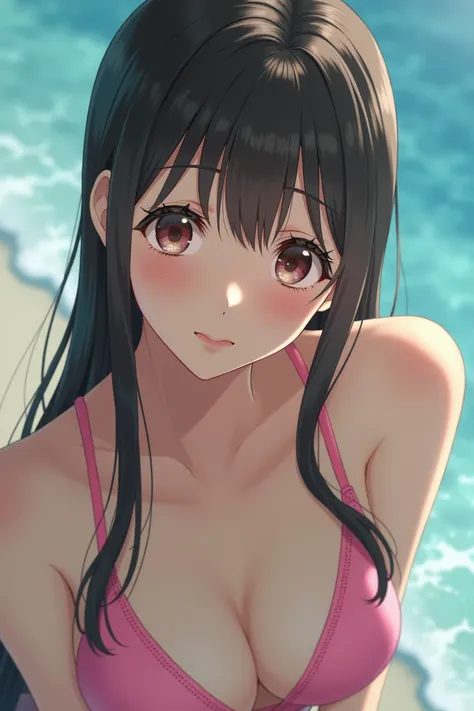 Jpop、Realistic photos、Focus on the face of a cute high school girl in a bikini