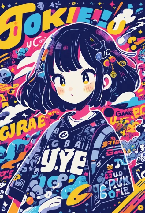 detailed anime typographic poster, intricate typography, dynamic japanese anime style, vibrant colors, striking visual impact, b...