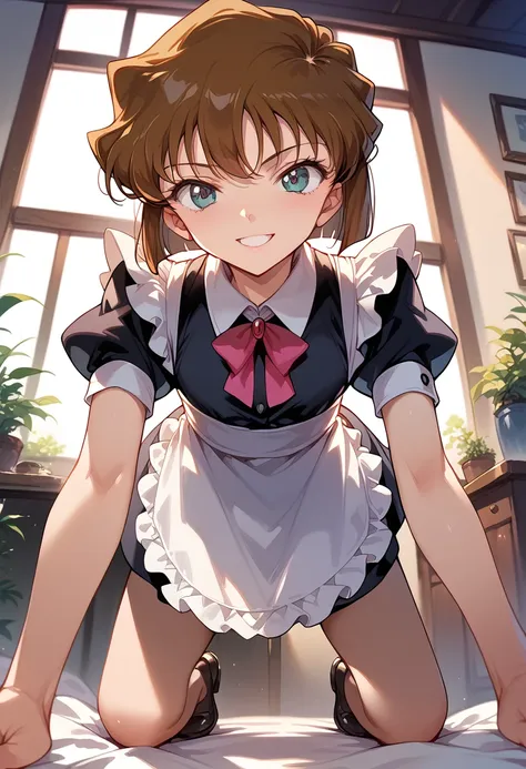 masterpiece,high resolution,highest quality,8k(detective conan,ai haibara) (7-year-old girl,,flat chest,short,brown hair,short h...