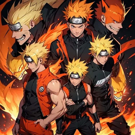 Sure! Here is a prompt for the image:

"Naruto Uzumaki with a badass look, standing confidently with Kurama behind him, sporting an evil smile. Naruto is dressed in modern clothes, smiling calmly with one eye glowing red, and releasing a powerful aura."