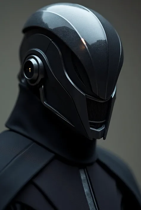 A helmet inspired by Star Wars but more sophisticated, with dark and imposing touches, that is totally different from Vader&#39;s