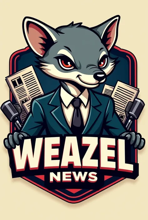 Logo Weazel news news weasel Newspapers, microphones, headphones