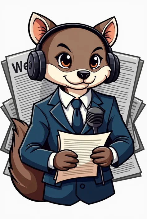 Logo Weazel news news weasel Newspapers, microphones, headphones