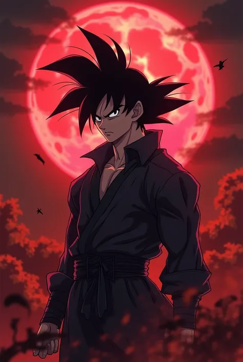 Dragonball style, vampire, nuclear energy In background, dramatic lighting, intense, bad ass, anime style, realistic, 8k HD