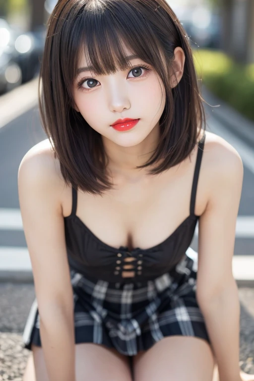 、((Highest quality、8k、masterpiece))、Sharp focus:1.2、完璧な体型のかわいい17 years oldの少女:1.4(short hair)), Adorable, 1 girl, (Face to face), ((Natural Makeup))、((No makeup))、17 years old, Baby Face, Happy, Half Body Portrait, (Facial details: 1), (Eye details: 1), ((...