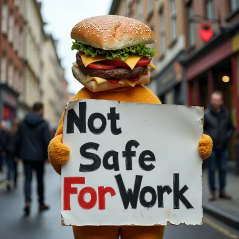 sandwich-man, signboard, "NotSafeForWork", "reason why you birth", 