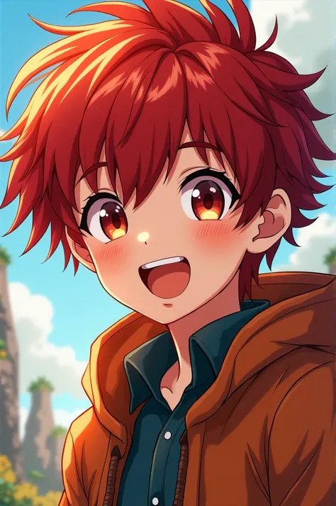 red haired anime boy