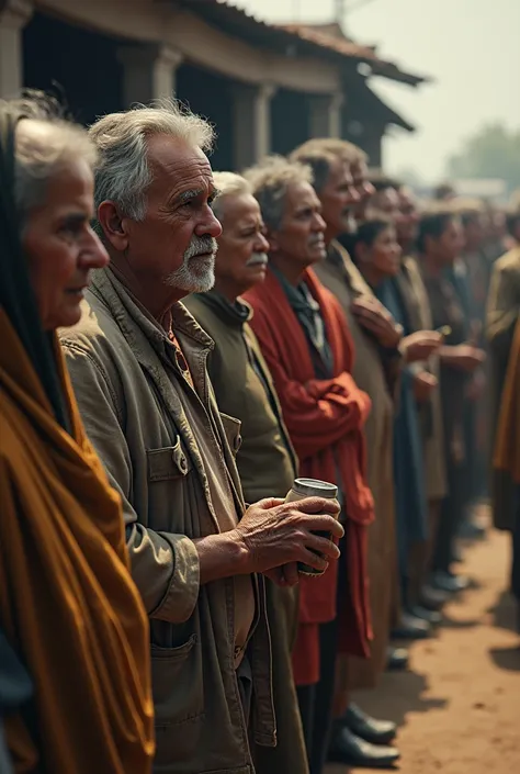 people queue to buy oil