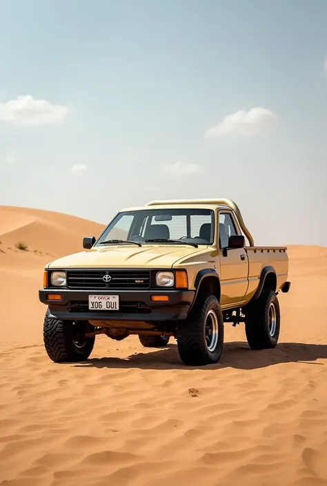 I want a 1986 Toyota Hillux 44x4 pickup with sand-colored paint 

