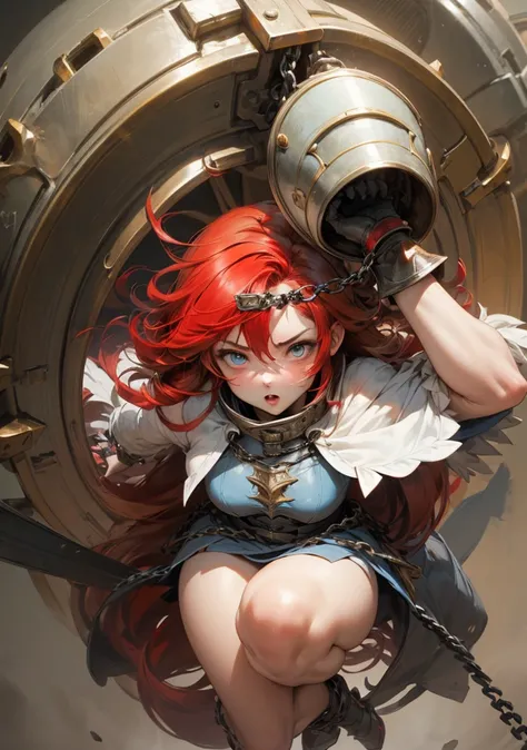 1girl, lisara restall, ((red hair:1.5)),
BREAK (armor, armored dress, chain, collar, dress, faulds, gauntlets, headpiece, metal collar, plackart, blue dress:1.2),
BREAK ((anime girl)), best quality, expressive eyes, perfect face, (masterpiece), best qualit...