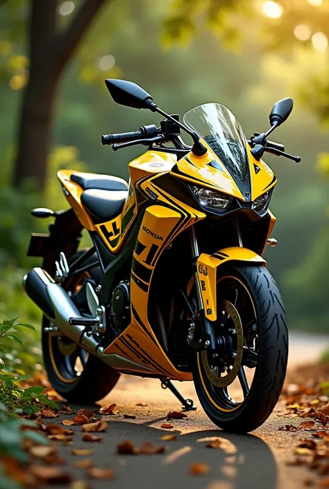 Take the Honda CB 300F motorcycle and paint it in the bee or wasp theme