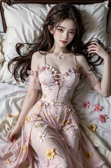 lolita1,dress,flower (best quality, masterpiece:1.2), extremely detailed, (practical:1.37), beautiful, youth, glamorous model, w...