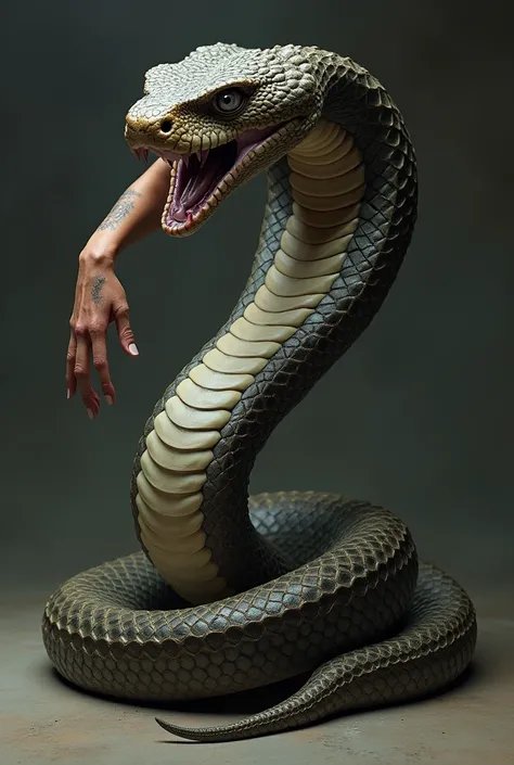 Realistic cobra with hand and leg 