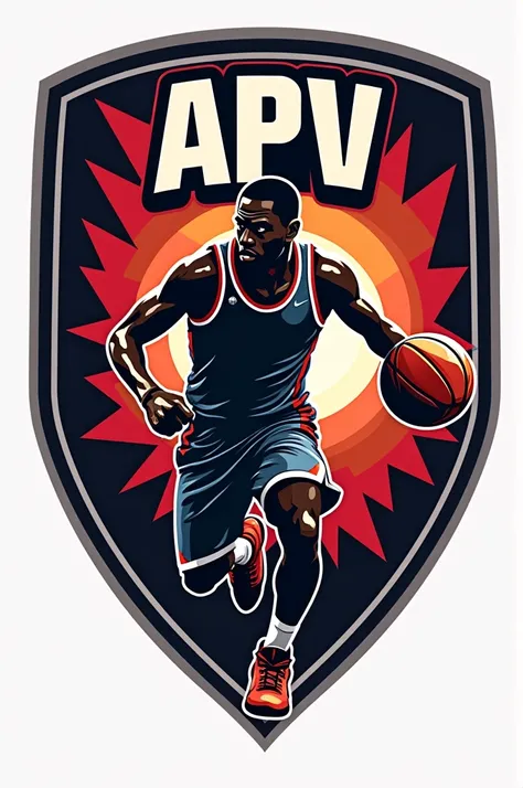 Make a basketball team logo with the acronyms "APV" based on an NBA team