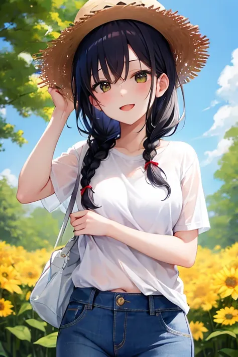 solo, High resolution, Bangs between the eyes, Highest quality, masterpiece, detail, High-resolution model, Ultra high definition, girl,  anime, cute, Shiny Hair, One girl, black Hair/Light black hair, long Hair , fair skin, Gleeful laughter, Shining count...