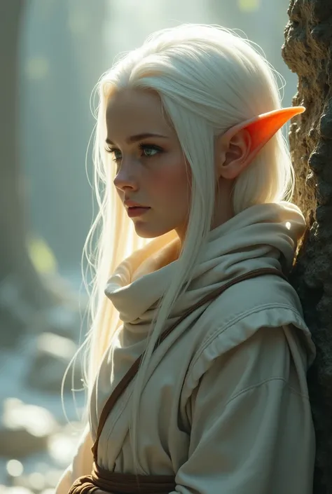 monk elf white hair 