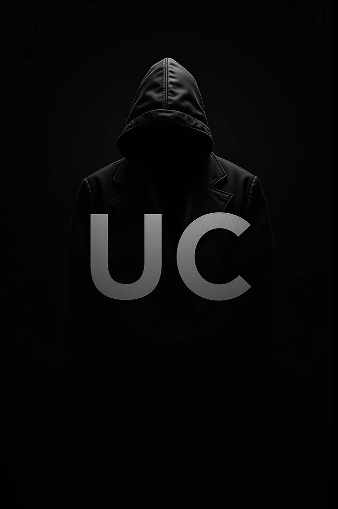 Create a United Condom logo, abbreviation UC, government line, secret agent, black color looks mysterious.