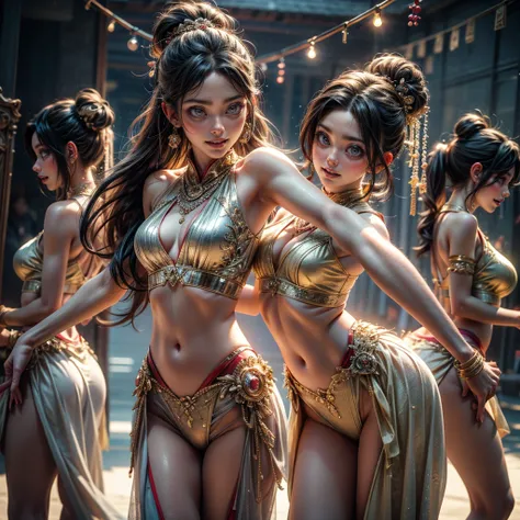 ExtremelyDetailed (((Dancer Team Girls in a row:1.4))), Childish perfect face, Reflective Eyes, Detailed(Delicate Clothing textures), Corrected Leg to Foot Line, Corrected Perfect Hand, Dynamic Joyful Expressions LifeLike Rendering, ((Specular Reflection:1...