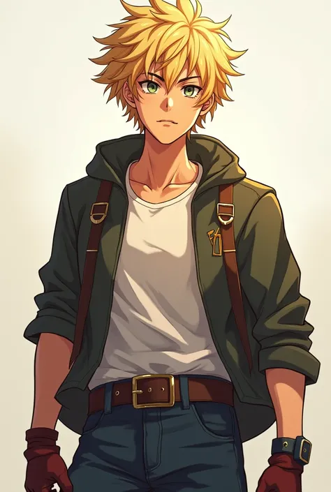 Dark blonde curly hair strong physique 15 year old appearance 1,70 tall. I want this anime style boy from Solo leveling I want him to look more like a 15 year old kid,Great now, just leave it a little strong
