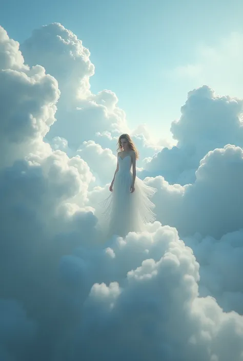 All clouds merge as woman artificial fine art