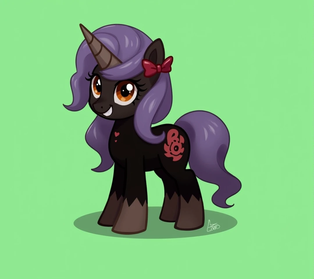 (My little pony), detailed face, ((black panties))