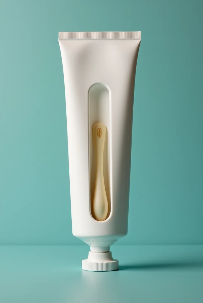 Naked toothpaste with erect penis