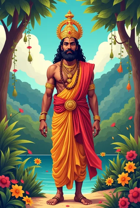 Mahabali in vector image for an onam edit