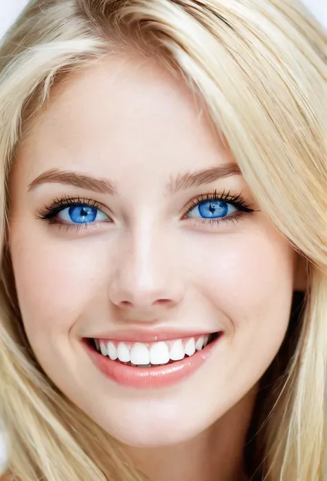 Teen, female, blonde hair, blue eyes,white teeth,white skin, tall, cute, sexy, whole body