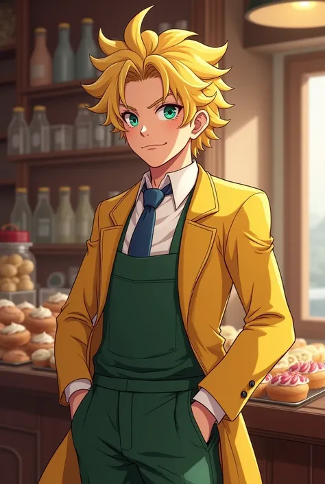 An image of Dio Brando from jojo
 in a Bakery 

