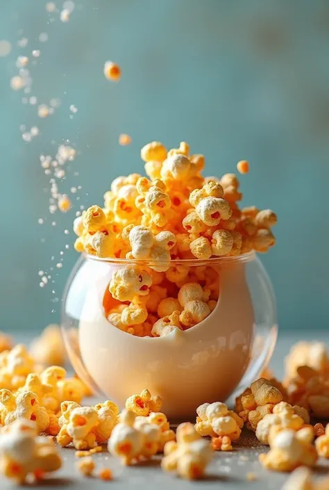 Gourmet popcorn with nest milk in a bubble cup

