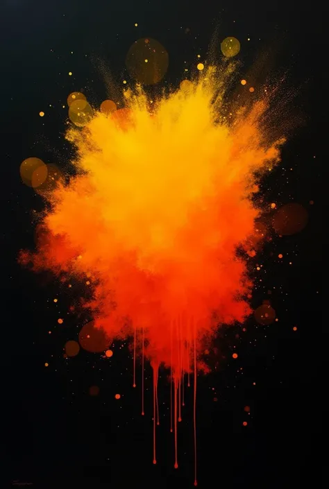 Splash auf Color in Orange of black Background