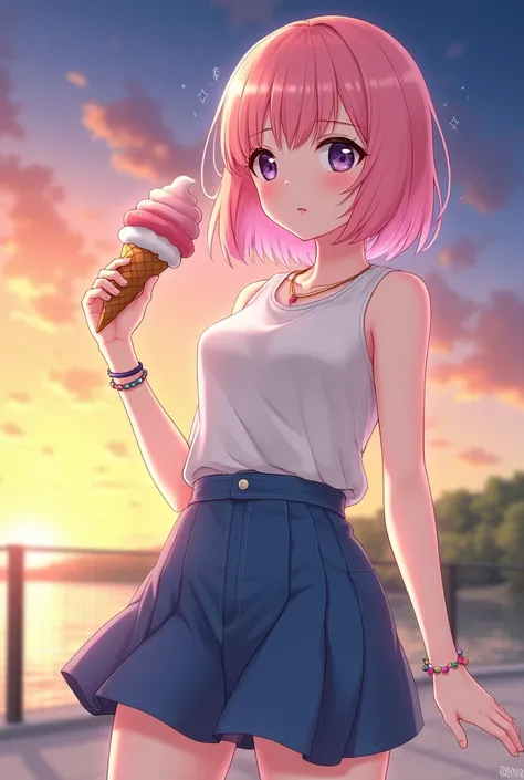 (1 girl), (Best Picture Quality, 8K, Masterpiece:1.3), (high school student:1.5), ((pink lob hair:1.1)), (bob cut), (swept bangs), (cute eyes, pupil black, iris skyblue, youthful face), (mole under right eye), (standard weight), (small breasts), (big hip),...