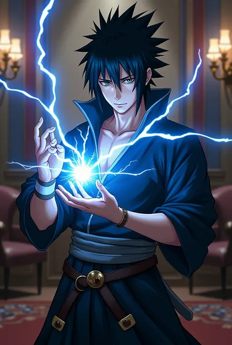 uchiha Sasuke, lightning effect, luxury, RAW