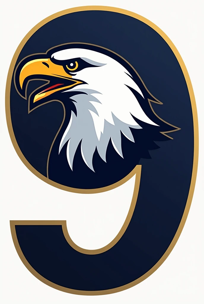 Create a 9th grade interclass logo that has an eagle as an image and the number 9
