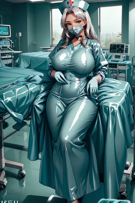 nurse uniform,hospital, latex nurse suit,nurses,busty,elbow gloves,labcoat,grey hair woman,red eyes , gigantic ,medical instruments,asian nurse,two nurses,speculum,examination room,oversize ,big ass ,strap on, lay on table ,legs spreaded,giving birth,gyno ...