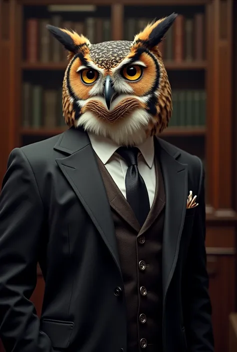 owl in suit